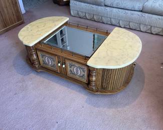 Mid Century Modern Mirrored Occasional Table
