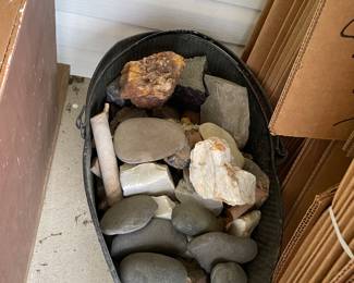 bucket of rocks