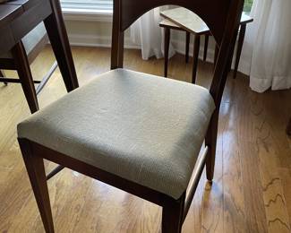 closeup of dining room chair, mid century modern