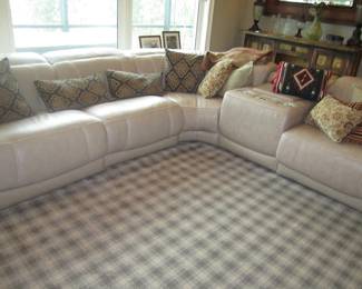 Leather - excellent condition entertainment reclining sofa