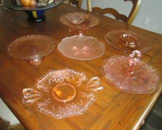 Pink depression glass collection