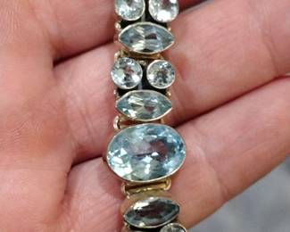Sterling silver bracelet. Stones much prettier in person