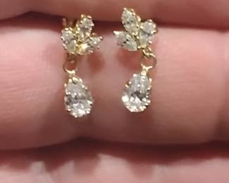 14 karat gold earrings.