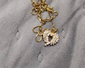 Gold over Sterling necklace with heart shaped pendant.