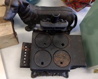 Vintage cast iron bank and more.