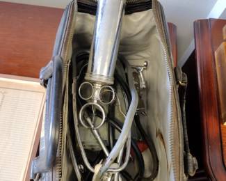 Vintage medical bag full of equipment