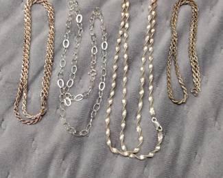 Sterling silver necklaces various links.