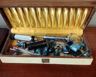 Vintage medical box full of equipment