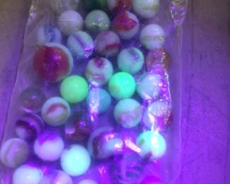 Vintage marbles with uranium glass