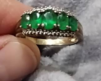 Vintage Sterling. and Emerald ring