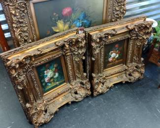 Large ornate picture frames, not wood