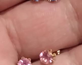 14 karat gold birthstone earrings.
