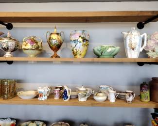Large collection of Nippon, and RS Prussia., Bavaria, porcelain vases and more 