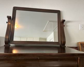 $125.00 - Nice Antique Highboy Style Chest Dresser w/Mirror