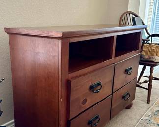 $75.00; Media Console, nice rustic design with 4 deep drawers for great storage