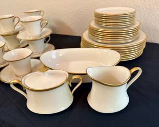 $265.00 - Lenox Eternal China - 44 pcs (8 place setting + Cream & Sugar and Serving Bowl)