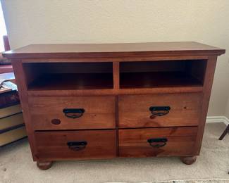 $75.00; Media Console, nice rustic design with 4 deep drawers for great storage