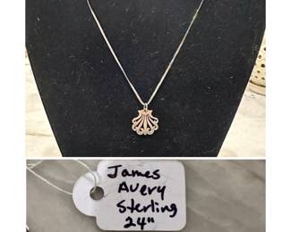 $125.00 - James Avery Sterling Silver on Sterling 24” Chain (retired shell pendant)