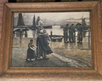 $125.00; Vintage Henri Houbin Lithograph Femme Pechew 1910