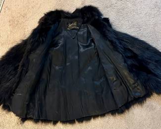 Vintage Black Fur Jacket Coat - Hoenck’s Fur - Size Small