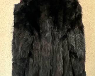 Vintage Black Fur Jacket Coat - Hoenck’s Fur - Size Small