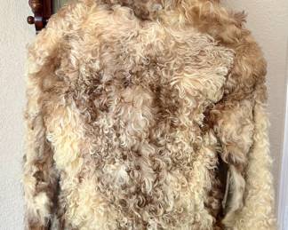Vintage Curly Lamb Fur Jacket - Size Small