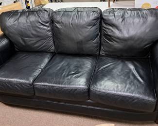 Modern Broyhill black leather sofa, excellent condition 