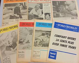 Magazines and newspapers.  "Ford World"