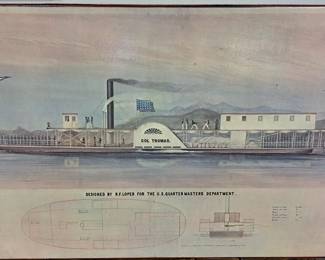 Mounted and framed prints. "Col. Thomas Designed by R. F. Loper For The U. S. Quartmaster's Department."