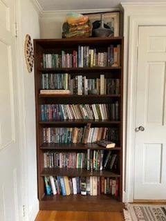bookcase and books