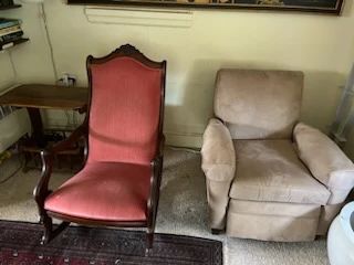 Antique rocking chair and comfortable recliner
