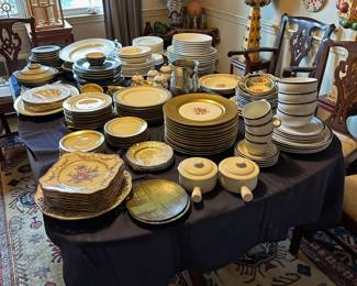 Several sets of fine china and Crate and Barrel