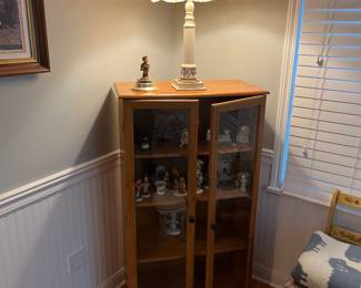 The second of two oak display cases.