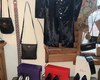 Enzo Angiolini (7.5), Donald Pliner (7),  Dior (7), Coach purses, Susan Gail Calif, 