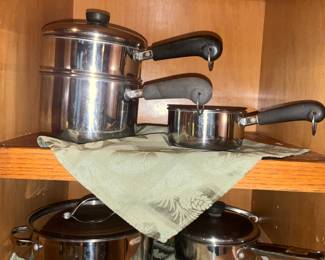 Revere pots & pans,  copper bottoms, great condition .