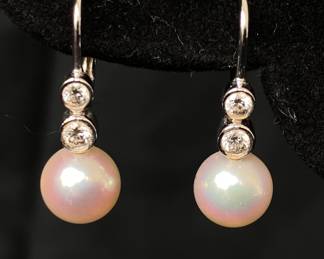Mikimoto Pearl & Diamond Earings