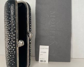 Alexander McQueen Black Studded Leather Kiss Lock