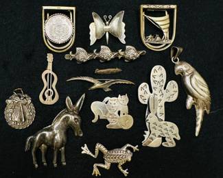 Sterling Silver Pins, Clips & Drops