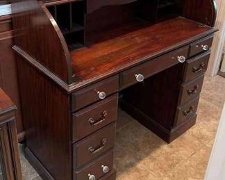 JY085VVintage Roll Top Desk With Stone Top