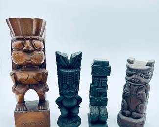 Carved Incan Mayan statues