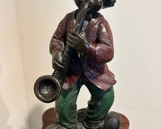 Bronze clown statue