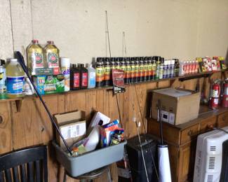 Bug spray,  mouse traps, and fishing rods