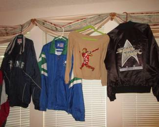 Vintage men's jackets including Jeff Hamilton Seahawks jacket