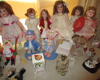 Antique bisque and composition dolls mostly German
