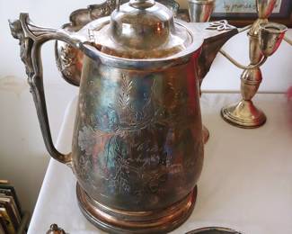 Figural  1870's Silver plate Tankard