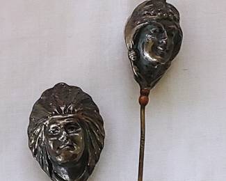 Antique Indian Head Hatpins