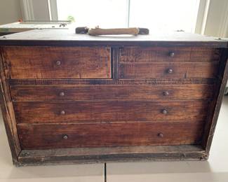 Vintage wooden tool chest