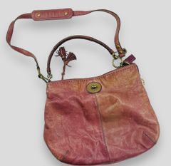 Authentic Coach Hippie/Boho Crossbody Handbag with Brass Hardware, Brown/Saddle
