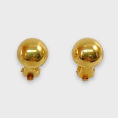 Fine 18K Yellow Gold Clip On 11mm Ball Earrings

