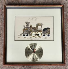Vintage Watch Train Wall Art by Girard MCM Mid Century Style

